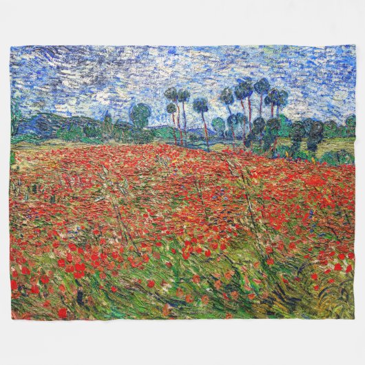 Vincent van Gogh - Mohnfeld Fleecedecke (Vorderseite (Horizontal))