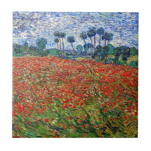Vincent van Gogh - Mohnfeld Fliese (Vorderseite)