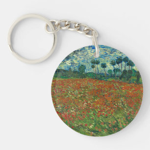 Vincent Van Gogh Mohnfeld Florale Vintage Kunst Schlüsselanhänger