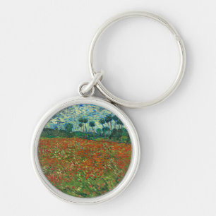 Vincent Van Gogh Mohnfeld Florales Vintage-Kunst Schlüsselanhänger