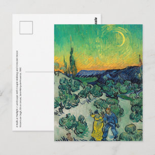 Vincent van Gogh - Mondlandschaft mit Paar Postkarte