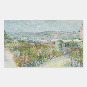 Vincent van Gogh - Montmartre: Hinter dem Moulin Rechteckiger Aufkleber