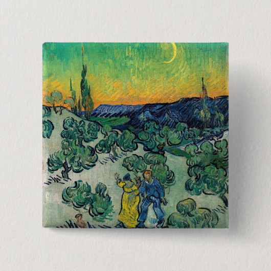 Vincent van Gogh - Moonlit Landschaft mit Paar Button (Vorderseite)