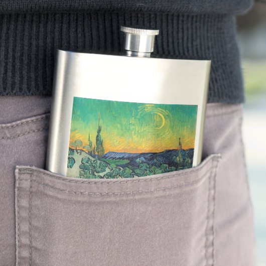 Vincent van Gogh - Moonlit Landschaft mit Paar Flachmann (Beispiel)