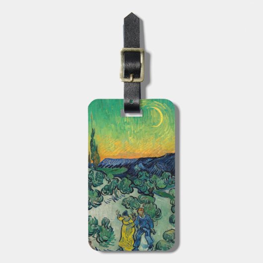 Vincent van Gogh - Moonlit Landschaft mit Paar Gepäckanhänger (Vorderseite vertikal)