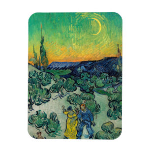 Vincent van Gogh - Moonlit Landschaft mit Paar Magnet