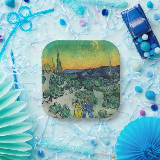 Vincent van Gogh - Moonlit Landschaft mit Paar Pappteller (Party)