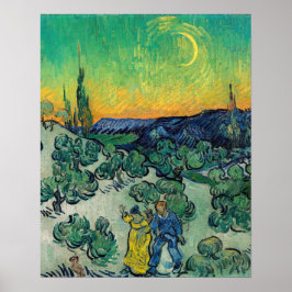 Vincent van Gogh - Moonlit Landschaft mit Paar Poster