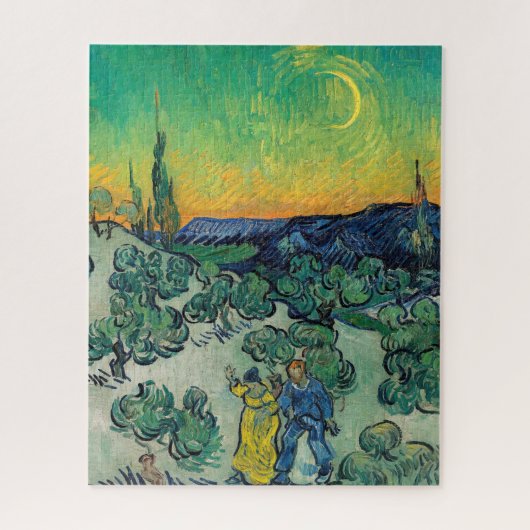 Vincent van Gogh - Moonlit Landschaft mit Paar Puzzle (Vertikal)