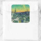 Vincent van Gogh - Moonlit Landschaft mit Paar Quadratischer Aufkleber (Tasche)