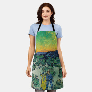 Vincent van Gogh - Moonlit Landschaft mit Paar Schürze