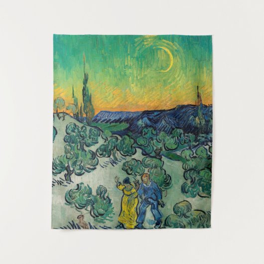 Vincent van Gogh - Moonlit Landschaft mit Paar Wandteppich (Vorderseite)