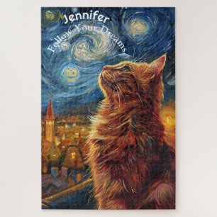 Vincent Van Gogh Motivierend Cat Puzzle