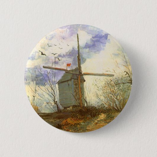 Vincent van Gogh - Moulin de la Galette, Windmühle Button (Vorderseite)