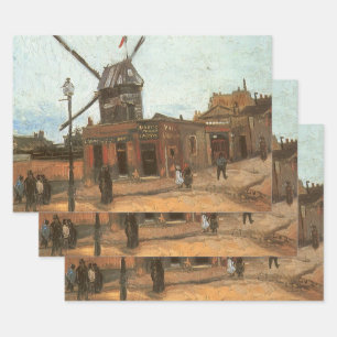 Vincent van Gogh - Moulin de la Galette, Windmühle Geschenkpapier Set