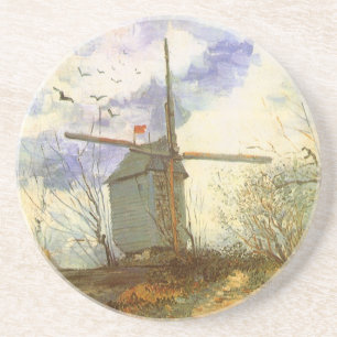 Vincent van Gogh - Moulin de la Galette, Windmühle Sandstein Untersetzer