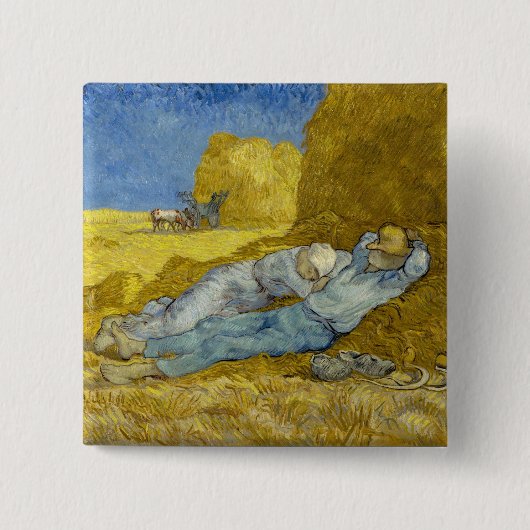 Vincent Van Gogh - Noon, Erholung aus der Arbeit / Button (Vorderseite)