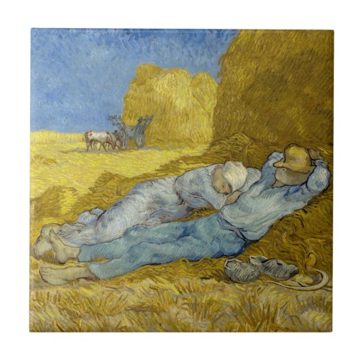 Vincent Van Gogh - Noon, Erholung aus der Arbeit / Fliese (Vorderseite)