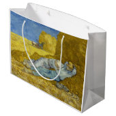 Vincent Van Gogh - Noon, Erholung aus der Arbeit / Große Geschenktüte (Rückseite Schrägansicht)