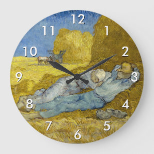 Vincent Van Gogh - Noon, Erholung aus der Arbeit / Große Wanduhr