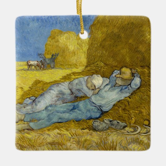 Vincent Van Gogh - Noon, Erholung aus der Arbeit / Keramikornament (Vorderseite)