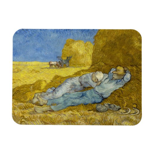 Vincent Van Gogh - Noon, Rest from work / Siesta Magnet (Horizontal)