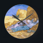 Vincent van Gogh Noon, The Siesta, after Millet Runde Wanduhr<br><div class="desc">Image Collection Number: XIR33780 Noon,  or The Siesta,  after Millet,  1890 (Oil on canvas). Gogh,  Vincent van (1853-90),  Öl wird geklettert. Musee d'Orsay,  Paris,  France Giraudon.  1890</div>