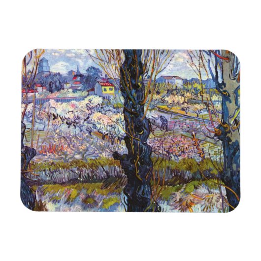 Vincent Van Gogh - Obstgarten in Bloom mit Poplars Magnet (Horizontal)