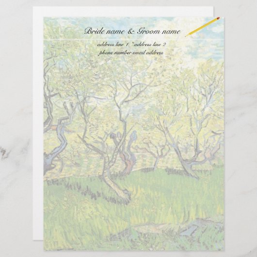 Vincent van Gogh, Obstgarten in Blossom Briefkopf (Vorne/Hinten)
