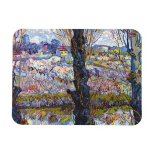 Vincent Van Gogh – Obstgarten in Blüte mit Pappeln Magnet