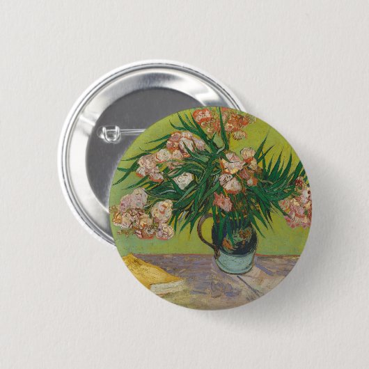 Vincent Van Gogh Oleander Blume Malerei Button (Vorne & Hinten)