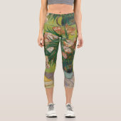 Vincent Van Gogh Oleander Blume Malerei Capri Leggings (Vorderseite)