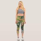 Vincent Van Gogh Oleander Blume Malerei Capri Leggings (Vorderseite)