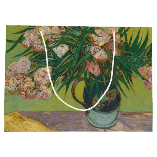 Vincent Van Gogh Oleander Blume Malerei Große Geschenktüte (Rückseite)