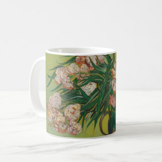 Vincent Van Gogh Oleander Blume Malerei Kaffeetasse (Vorderseite Links)
