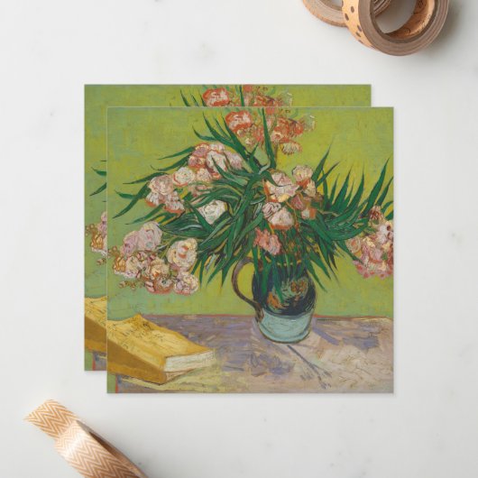 Vincent Van Gogh Oleander Blume Malerei Mitteilungskarte (Vorderseite/Rückseite Beispiel)