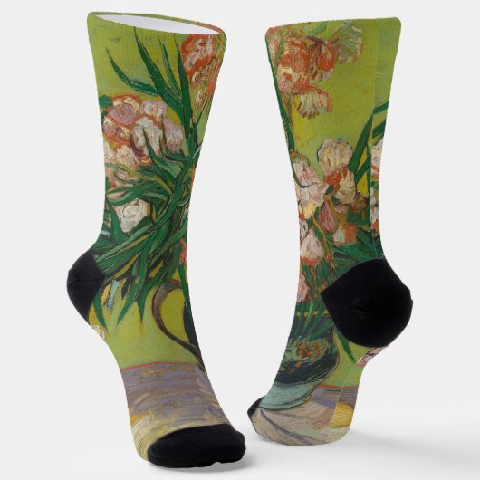Vincent Van Gogh Oleander Blume Malerei Socken (Gewinkelt)
