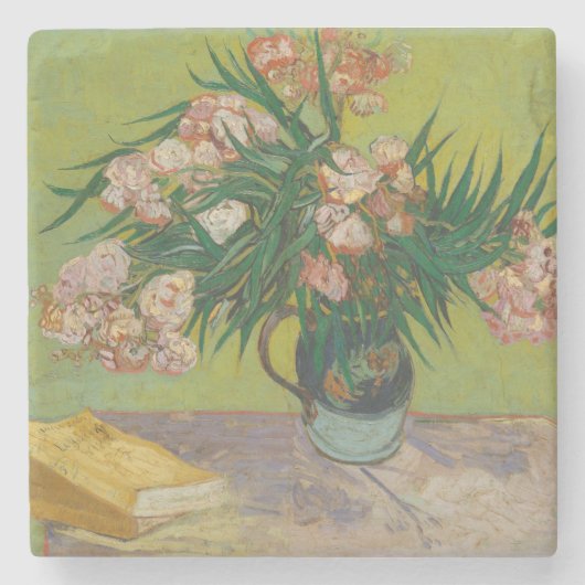 Vincent Van Gogh Oleander Blume Malerei Steinuntersetzer (Vorderseite)