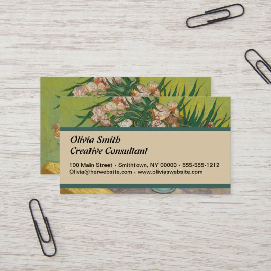 Vincent Van Gogh Oleander Blume Malerei Visitenkarte (Vorderseite/Rückseite Beispiel)