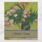 Vincent Van Gogh Oleander Blume Malerei Weinetikett (Einzelnes Label)