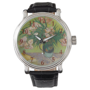 Vincent Van Gogh Oleander-Blumenmalerei Armbanduhr