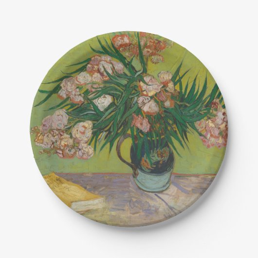 Vincent Van Gogh Oleander-Blumenmalerei Pappteller (Vorderseite)