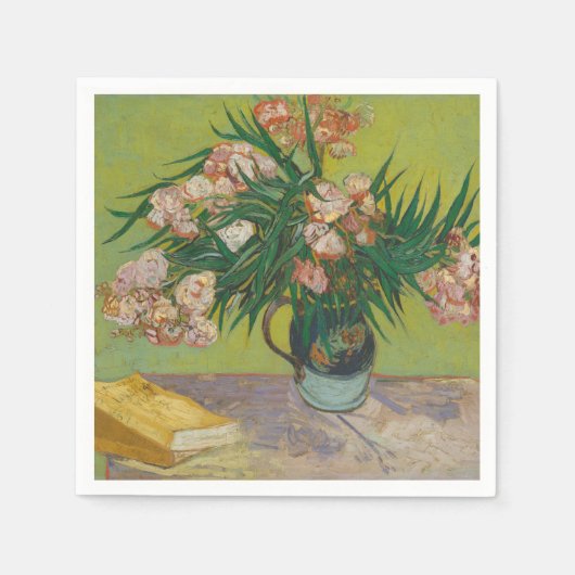 Vincent Van Gogh Oleander-Blumenmalerei Serviette (Vorderseite)