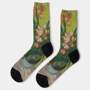 Vincent Van Gogh Oleander-Blumenmalerei Socken