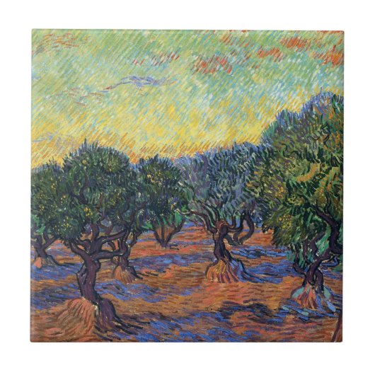 Vincent Van Gogh Olive Grove Impressionismus Art Fliese (Vorderseite)