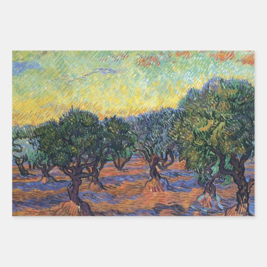 Vincent Van Gogh Olive Grove Impressionismus Art Geschenkpapier Set (Vorderseite)