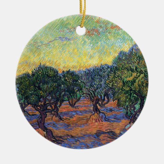 Vincent Van Gogh Olive Grove Impressionismus Art Keramik Ornament (Vorne)