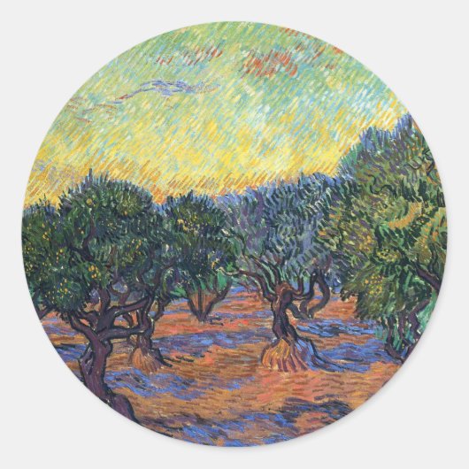 Vincent Van Gogh Olive Grove Impressionismus Art Runder Aufkleber (Vorderseite)