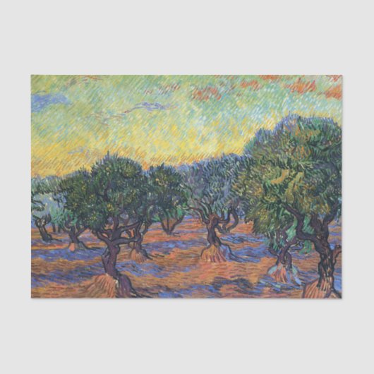 Vincent Van Gogh Olive Grove Impressionismus Art Seidenpapier (Vorderseite)