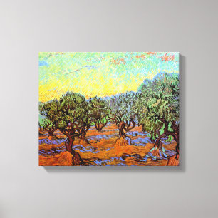 Vincent Van Gogh - Olive Grove mit Orange Sky Leinwanddruck